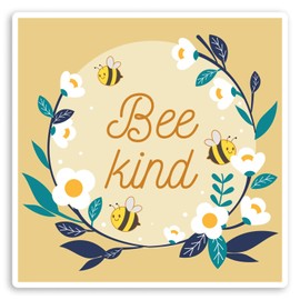 2 x 10cm Be Kind Vinyl Stickers - Bumble Bee Positive Fun Laptop Sticker #31992 (10cm Wide)