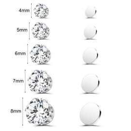 AoedeJ 5 Pairs Magnetic Earrings No Piercing Clip On Earrings Mens Earrings Studs Fake Earrings Boys Earrings Studs for Kids (Style 3)