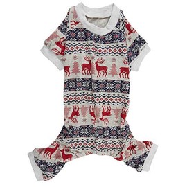 Christmas Holiday Pet Dogs Pajamas Clothes 100% Cotton Santa Claus Rudolph Reindeer