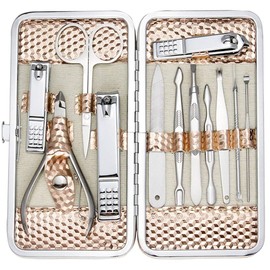 Triko Kit para Uas, Set de 12 Piezas de manicura de Acero Inoxidable, Kit de Manicura y Pedicura, Cortaas, Kit de Aseo Profesional, Herramientas de...