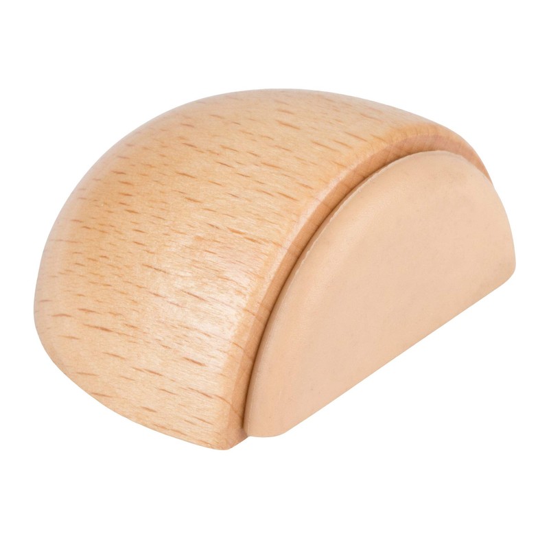 LouMaxx Wood Door Stopper, Set of 2, Beech, Floor Mount,
