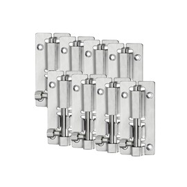 LIKERAINY Gate Latch Stainless Steel 75mm Door Lock Bolt Bolt Sliding Bolt Lock Door Latch for Bedroom Bathroom Shed Garden Toilet Brushed Silver Pack of 8