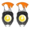 BY-J 2-Pack LED Small Flashlight Multitool, Rechargeable Keychain Light, COB