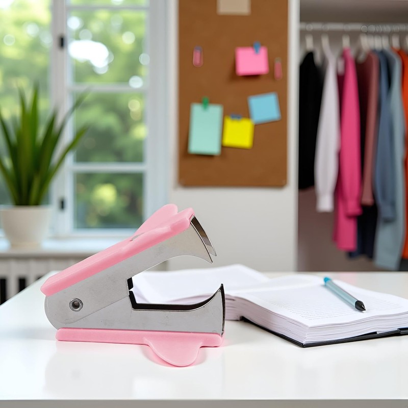Pink Stapler Removal Tool, Staple Puller, Modern Plastic Stapler Remover
