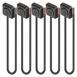 Momentary Push Button Switches, Set of 5, On/Off Compatible, 12 V, Surface Mounted, Small Button Switch, Wiring Included, Car Horn, Industrial Control, Electronics