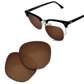 Glintbay 100% Precise-Fit Replacement Sunglass Lenses for RayBan RB3016-51 - Polarized Brown