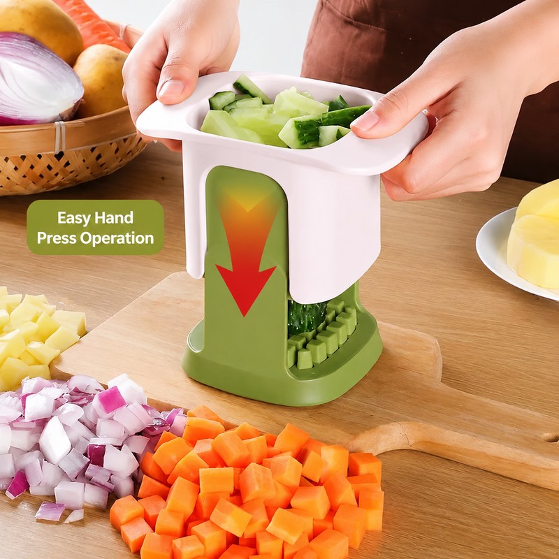Multifunctional Vegetable Slicer for Kitchen Prep – Hand Press Chopper