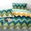 SAPHREAS Green Wave Pattern Duvet Cover Set Cotton Striped Bedding