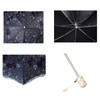LCY Embroidered Lace Double-deck Anti-UV Parasol Sun/Rain/Snow Folding Umbrella-Blue