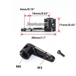 Dantenron 2Pack RC 25T Servo Horn Metal 25 Teeth Steering Arm Replacement Part Compatible with Futaba Savox Power HD Servos Motors 1/8 1/10 RC Off Road Crawler Drift On-Road Car Airplane Boat (Black)