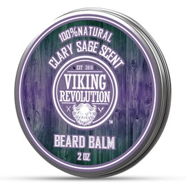 Viking Revolution - Bálsamo para barba con aroma a salvia y aceite de argán y jojoba, estilos, fortalece y suaviza barba y bigotes