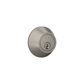Lock Scout Deadbolt with Round Trim, Keyed 1 Side, Satin Nickel Finish
