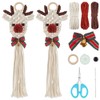 ORIGACH 2Set Christmas Elk Macrame Kit, DIY Macrame Christmas Elk