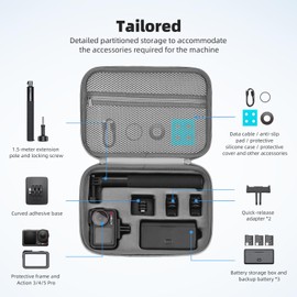 Flymile Osmo Action 5 Pro Carrying Case for DJI Osmo Action 5 Pro/Action 4 3, Travel Portable Shoulder Bag Compatible with DJI Osmo Action 5 Pro/Action 4 3 Adventure Combo Accessories