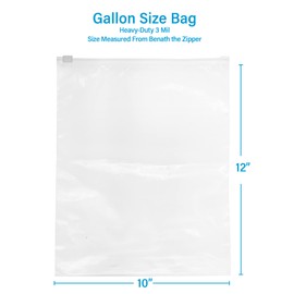 1000 Count - Slider Zip 1 Gallon Food Storage Bags, 10" x 12" 3 Mil Heavy Duty, Large, Strong & Durable For Freezer Storage
