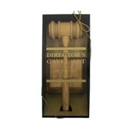 Oak Style Director's Gavel Boxed Set