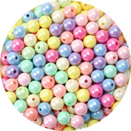 BONNY BOXX 500PCs 8MM Smooth Mix AB Color Acrylic Round Beads, Round Acrylic Balls Gumball Beads, Bubblegum Beads Chunky Beads, Plastic Resin Beads for Necklace and Bracelet Making, Crafting Supplies