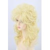 LeMarnia Women's Golden Yellow Fluffy Long Curly Wig Rock Singer