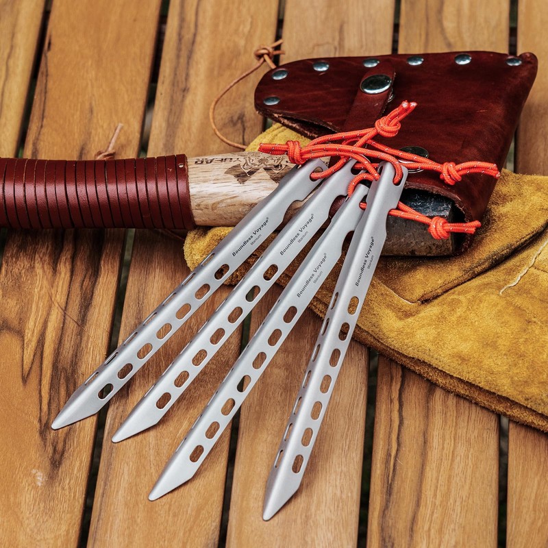 Boundless Voyage Outdoors Titanium Tent Stakes Pegs Camping Anchor Tent