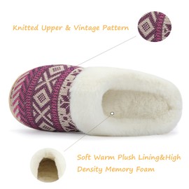 NineCiFun Women's Warm House Fuzzy Cute Christmas Slippers Ladies Bedroom Slippers Purple,11-12