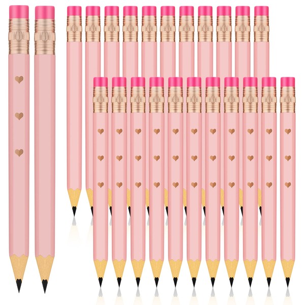 24 Pieces Pink Baby Shower Pencils Bridal Shower Golf Pencils