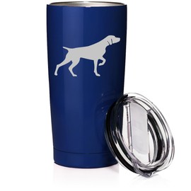 Smooth Body Tumbler Stainless Steel Vacuum Insulated Travel Mug Cup Gift German Shorthaired Pointer (Blue, 20 oz)