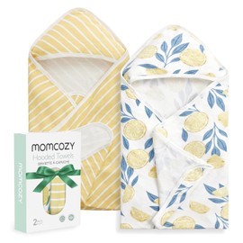 Momcozy Toalla de bebé con capucha - Ultra suave y absorbente juego de toallas de baño grandes para el confort y suave en la piel del bebé - Grosor mediano y duradera - Regalo de ducha y esencial de