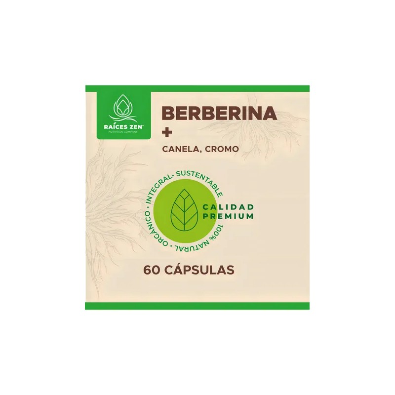 Berberina Canela Cromo Cápsulas Raíces Zen Control Azúcar Sangre