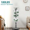 OIRUMIE Coat Rack with Natural Marble Base, Metal Modern Coat
