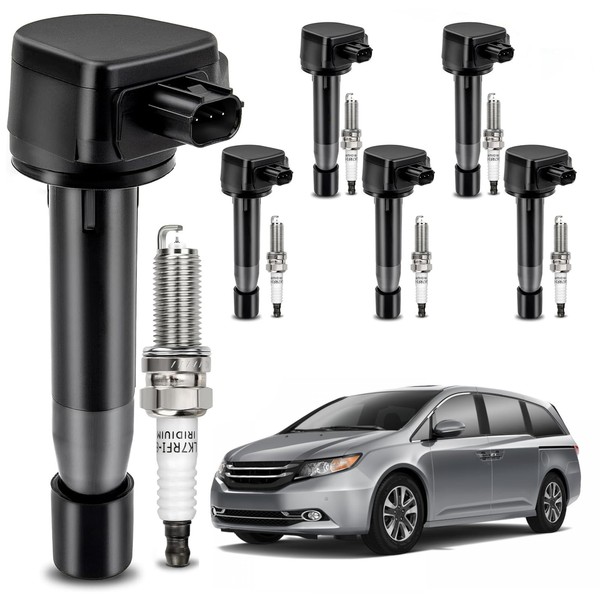 6 PCS Ignition Coils UF603 and Double Iridium Spark Plug