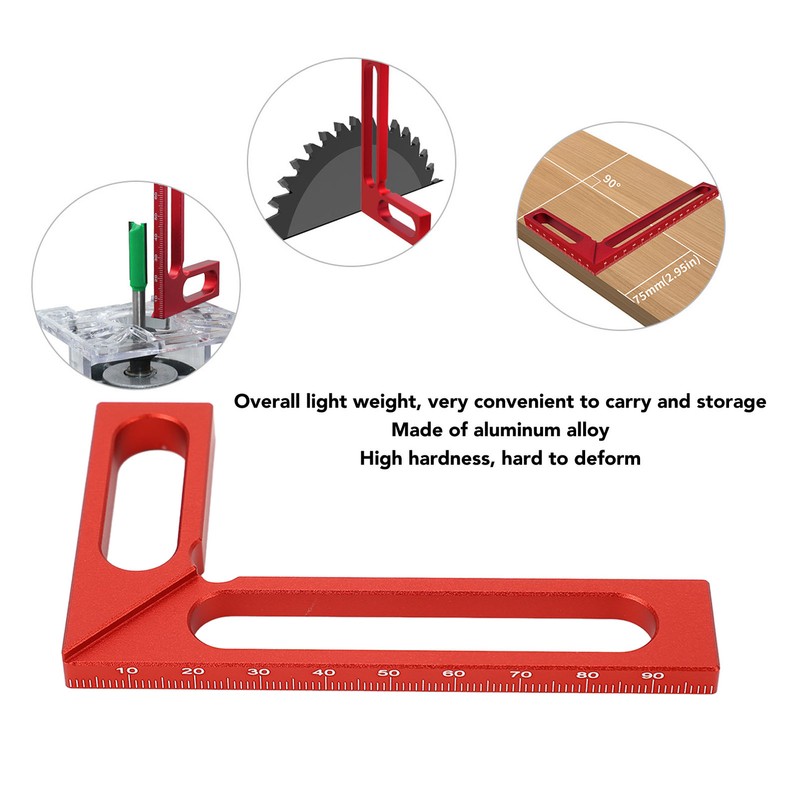 Carpenter Square L Shape Aluminum Alloy Height Measuring Scribing 90°