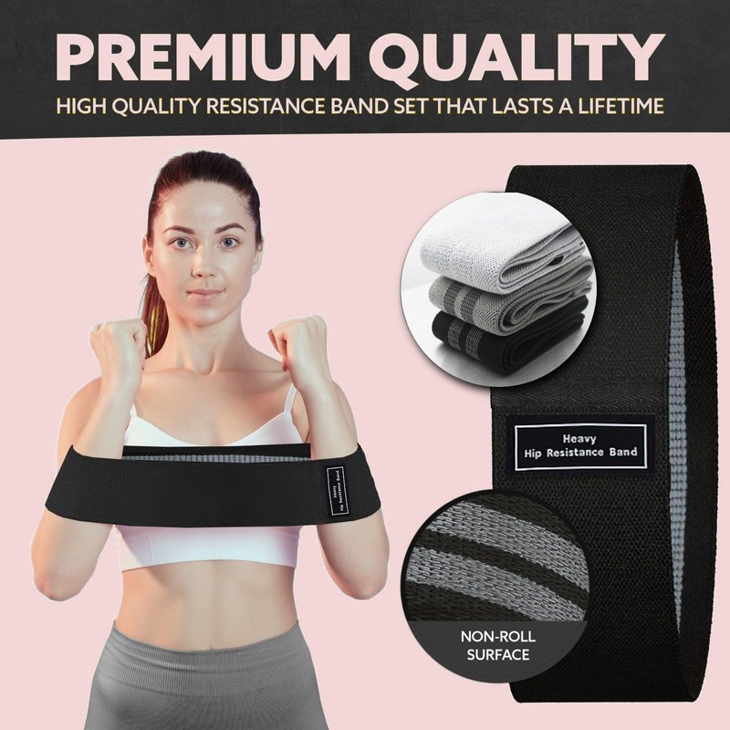Resistance Bands for Legs and Butt, Fabric Exercise Loop Bands