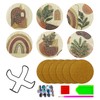 DHSBGWSX 1 Set of 6 Wooden Coasters with Iron Frame,