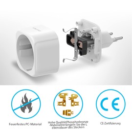 VINTAR 3 PC Germany to Switzerland Travel Adapter, Swiss Socket Adapter, EU to Switzerland Travel Adapter for Switzerland, Maldives, Rwanda, Liechtenstein Travel Adapter Type J