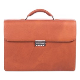 Swiss Mobility Milestone Briefcase, Fits Devices Up to 15.6", Leather, 5 x 5 x 12, Cognac
