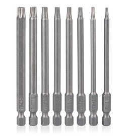 100mm Torx Screwdriver Bit Sets - 8pcs Star Magnetic Screwdriver Bits with Steel Security Torx Screwdrivers, Durable Impact Driver Bit Set for DIY Use