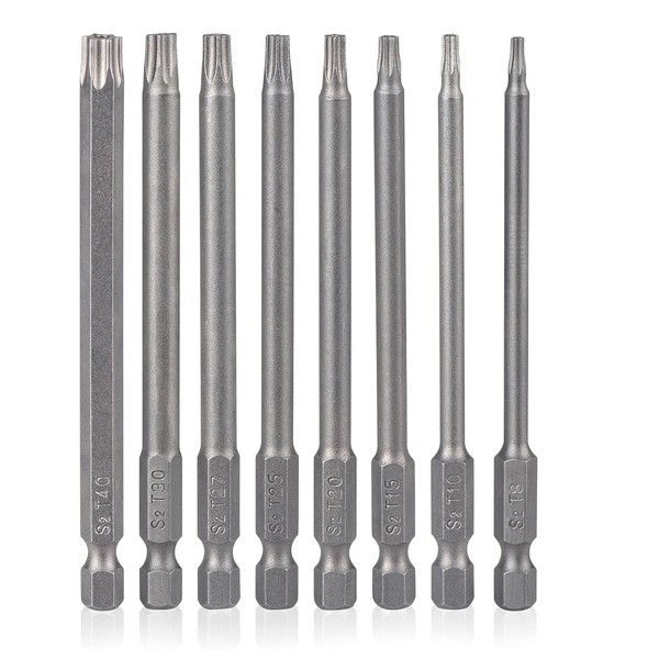 100mm Torx Screwdriver Bit Sets - 8pcs Star Magnetic Screwdriver