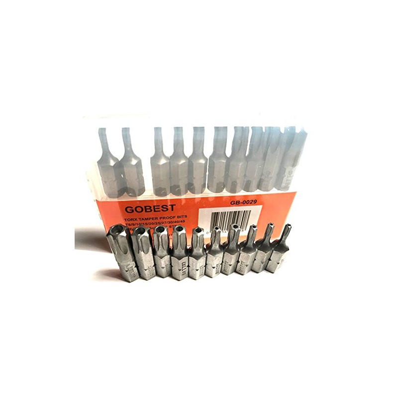 GOBEST magnetic security torx screwdriver bits set 10 pcs, 25mm,
