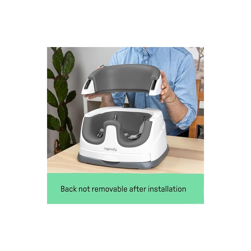 Ingenuity Baby Base Asiento Elevador 2 en 1, Gris (Slate),