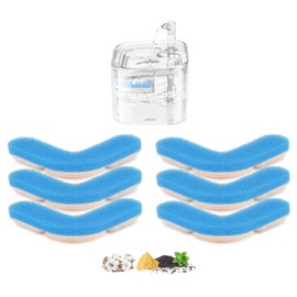 Cat Water Fountain Filter Replacement Upgrade Cat Fountain Filter L-shaped Washable Animal Water Fountain Filters with 4 Filtration System for HAPUP Kitty Spout Cat Fountain Square 74OZ/2.2L