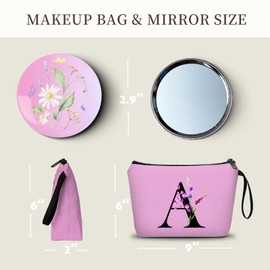 SEAMOON Gifts for Women Birthday Unique,Makeup Bag,Maid of Honor Gifts,Friendship Gifts for Women,Sister Birthday Gifts from Sister,Bridesmaid Bride Cosmetic bag with Mirror,A