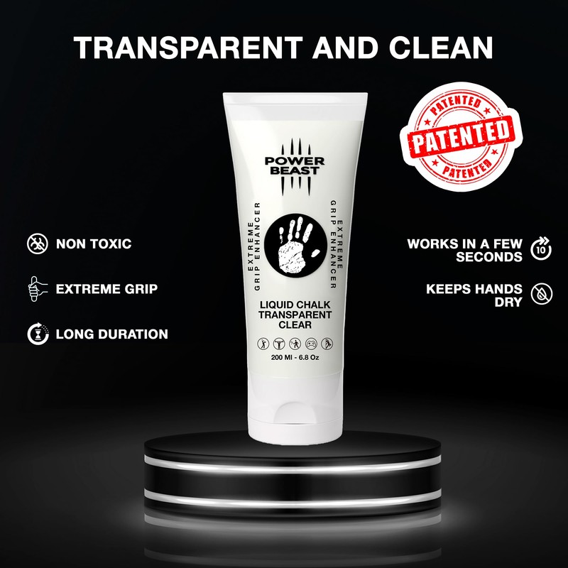 POWER BEAST Liquid Chalk, Transparent, Magnesia for Better Grip, Liquid
