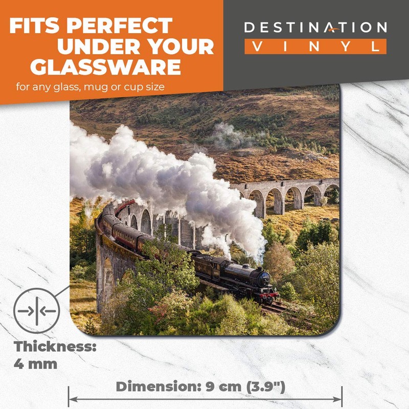 Great Coasters (Set of 2) Square/Glossy Quality Coasters/Tabletop Protection for