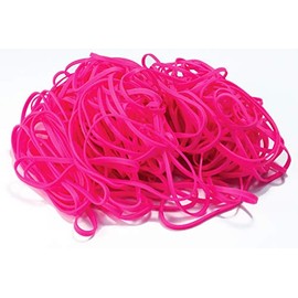 200 Pink Rubber Bands, by Better Office Products, Size 33, 200/Bag, Hot Pink Rubber Bands