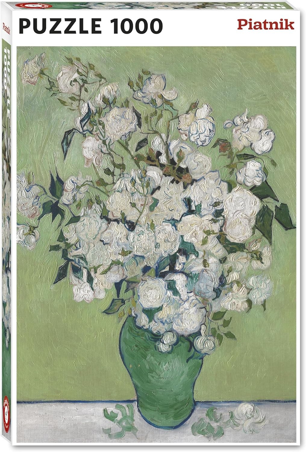 Piatnik Jarrón Van Gogh 559846 con Rosas Blancas puzle de 1000 Piezas, tamaño 68 x 48 cm, Multicolor