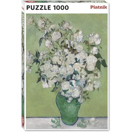 Piatnik Jarrón Van Gogh 559846 con Rosas Blancas puzle de 1000 Piezas, tamaño 68 x 48 cm, Multicolor