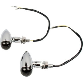 MotorToGo Chrome Bullet Motorcycle LED Turn Signal Indicators Blinkers with Smoke Lens Compatible for 2016 Yamaha FZ07