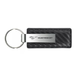 Ford Mustang GT Carbon Fiber Leather Key Chain (Gun Metal)