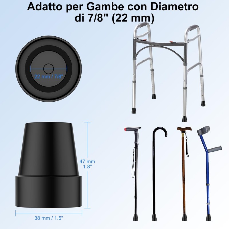 supregear Tappi in Gomma per Stampelle, 4 Pezzi - Tappi