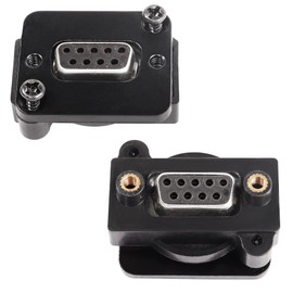 QIANRENON DB9 Panel Mount Straight Through Connector 9-pin RS232 Serial Female to Female Panel Mount Socket Converter Coupler, for Communication, Network, Video